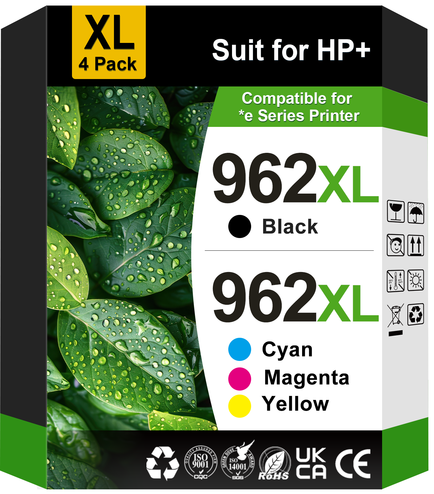 962 Ink Compatible for HP 962 Ink Cartridges for HP 962 962XL ( Black, Cyan, Magenta, Yellow, 4 Pack)