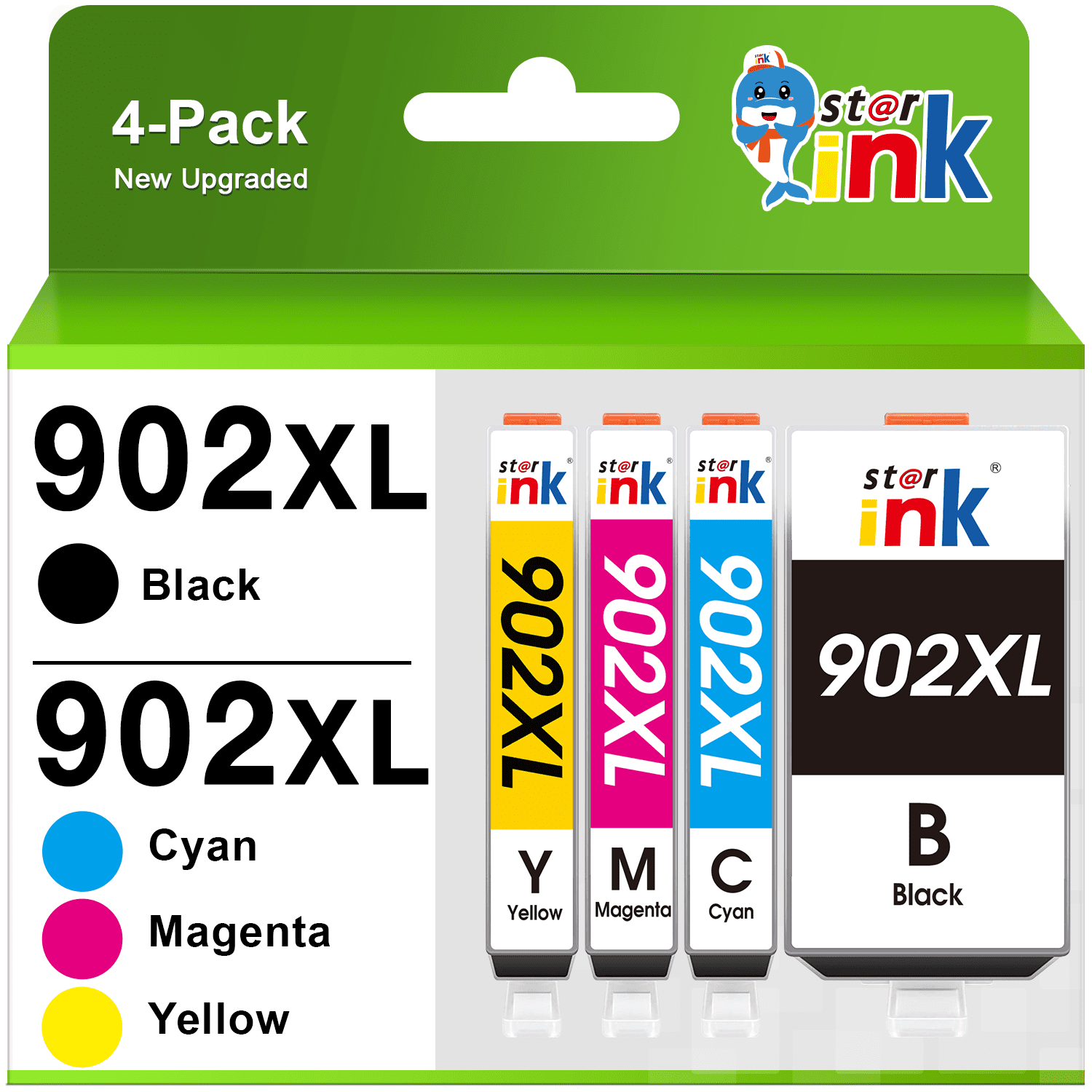 4 Pack 902XL 902 Ink Cartridge for HP Officejet Pro 6960 6968 6970