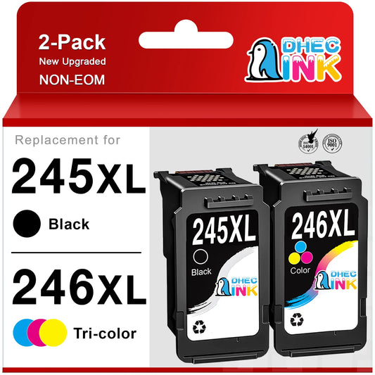 245XL Ink Cartridge for Canon Ink 245 and 246 243 244 PG-245XL CL-246XL for Canon Pixma MG2522 TS3322 TS3122 MX490 TR4522 Printer (Black,Tri-Color)