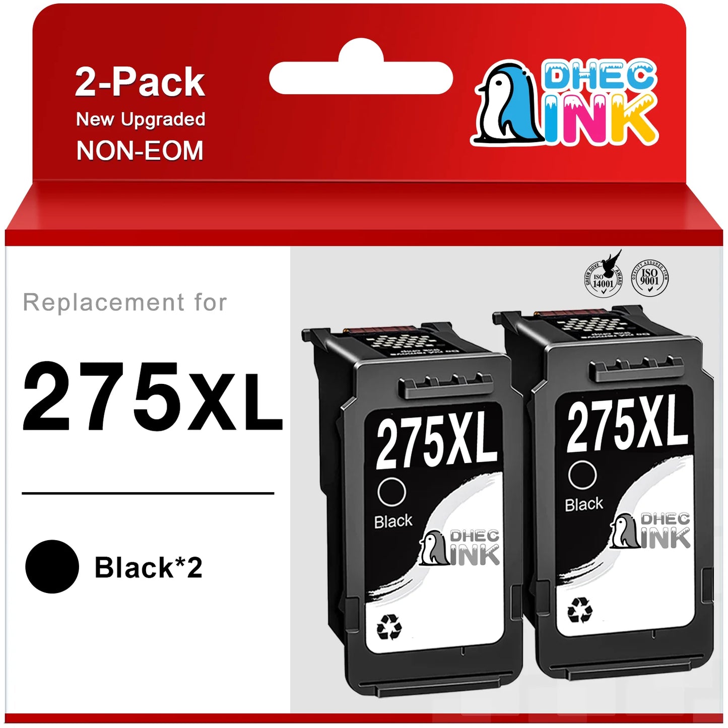 275XL Ink Cartridge for Canon Ink 275 XL 275XL PG-275XL PG-275 Black Ink for Canon Pixma TS3522 TR4720 TS3500 TS3520 TR4700 TR4722 Printer (2 Black)