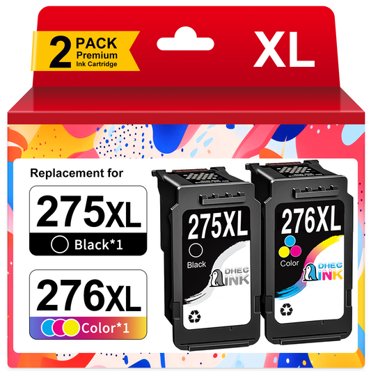 275 276 XL Ink Cartridge for Canon Ink 275 and 276 275XL 276XL PG-275 CL-276 Black and Tri-color for Canon Pixma TS3522 TR4720 TS3500 TS3520 TR4700 TR4722 Printer ( 2 Pack)