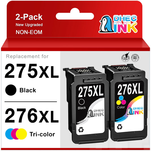 275 276 XL Ink Cartridge for Canon Ink 275 and 276 275XL 276XL PG-275 CL-276 Black and Tri-color for Canon Pixma TS3522 TR4720 TS3500 TS3520 TR4700 TR4722 Printer ( 2 Pack)