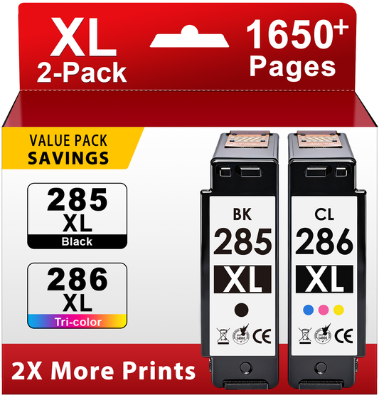 285 286 Ink Compatible for Canon Ink 285 and 286 285XL 286XL for Canon PIXMA TS7720 TR7820 TS7722 Printer 2 Pack