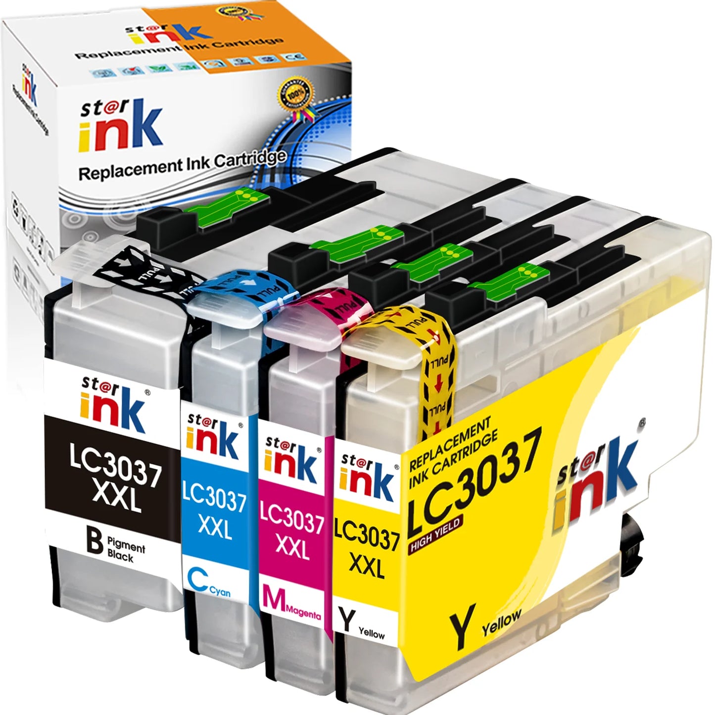 LC3037 Ink Cartridges Replacement for Brother LC3037 LC3037XXL LC3039 LC-3037 for Brother MFC-J6945DW MFC-J5845DW XL MFC-J5945DW Printer (Black Cyan Yellow Magenta, 4 Pack)