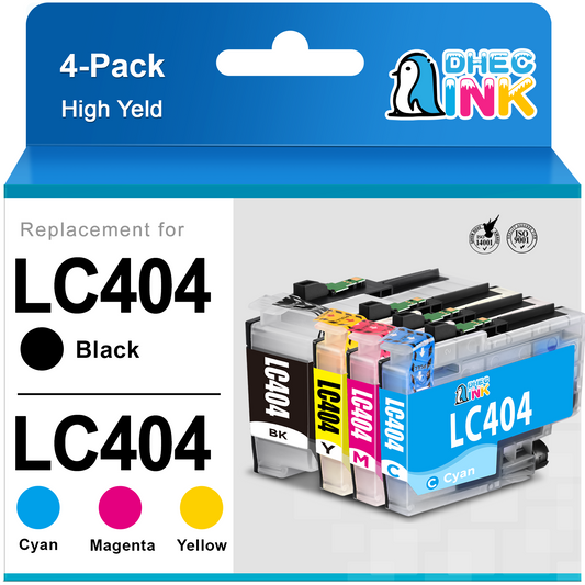 LC404 Ink Cartridges for Brother LC404 LC-404 for Brother MFC-J1205W MFC-J1215W MFC-J1205W XL Printer (Black Cyan Magenta Yellow, 4 Pack)
