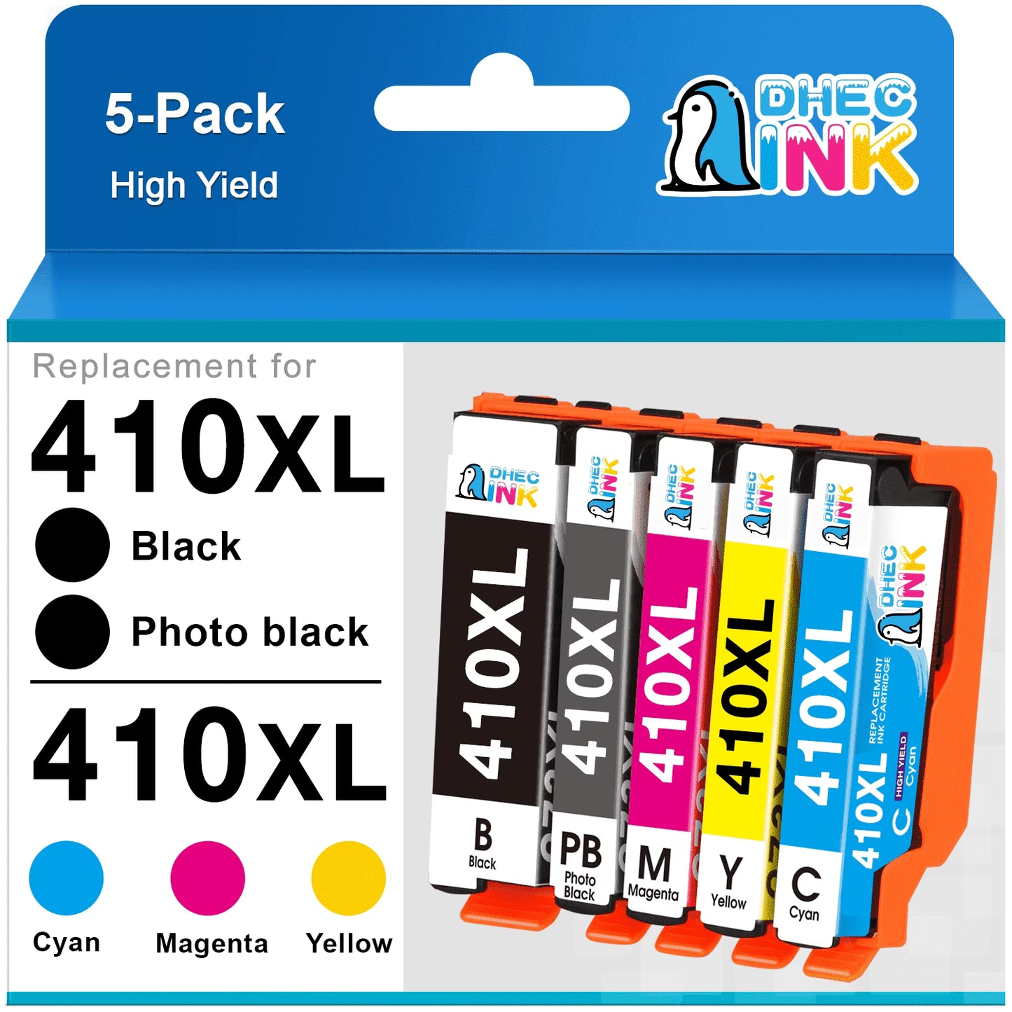 410 XL 410XL Ink Cartridge for Epson 410 Ink Cartridges ( Black Photo Black Cyan Magenta Yellow)