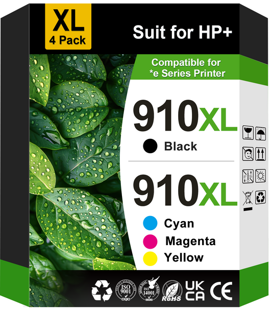910XL Ink Compatible for HP 910 Ink Cartridge for 910 HP Ink XL for Printer OfficeJet Pro 8015e 8025e 8028e 8034e 8035e 8022 8025 8028 8035 (Black, Cyan, Magenta, Yellow)