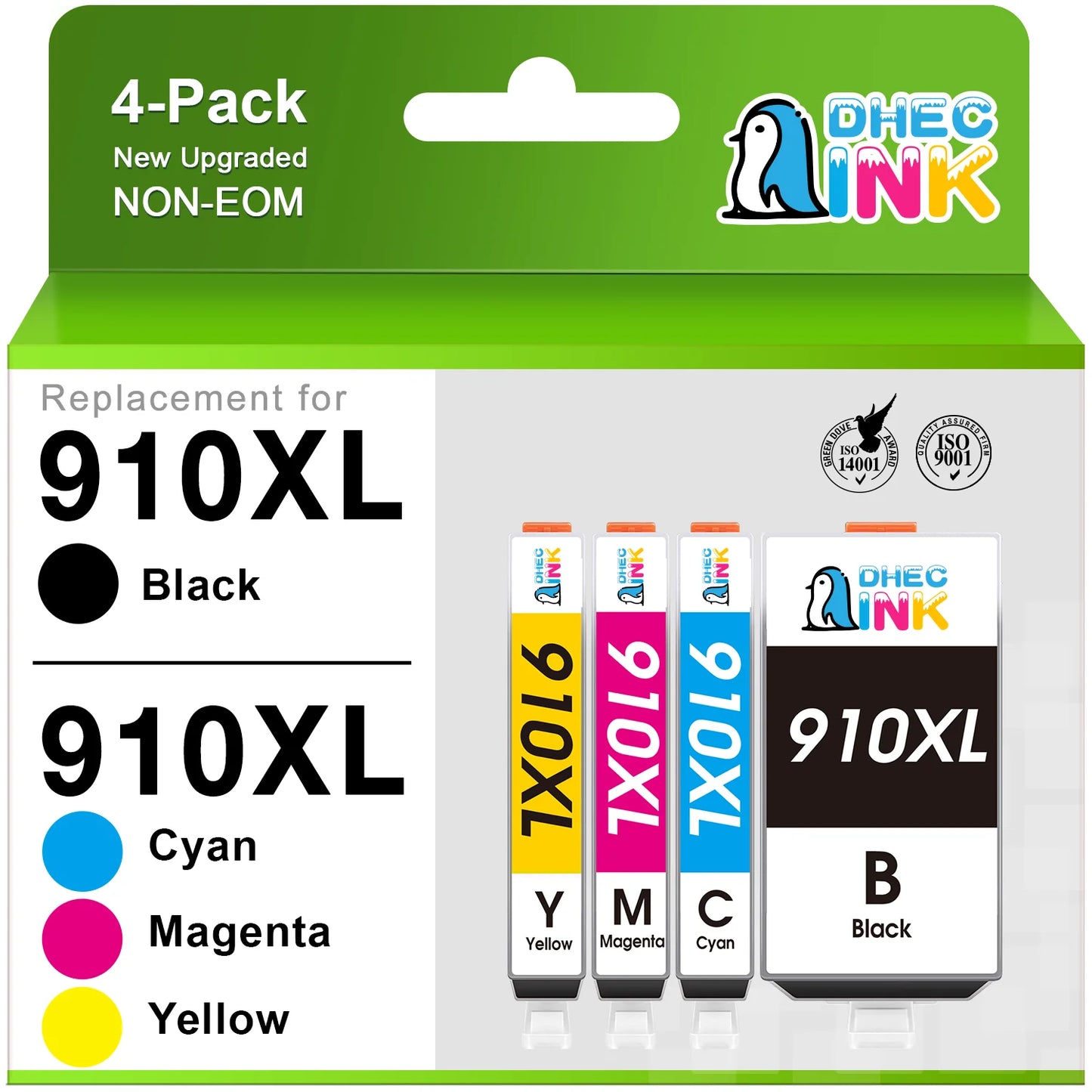 910XL Ink Cartridge for HP Printer Ink 910 910XL Ink Cartridges Combo Pack Compatible for HP OfficeJet Pro 8025 8035 8020 8022 8028 8030 8010 (Black Cyan Magenta Yellow, 4 Pack)