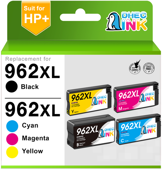 962XL Ink Cartridges Replacement for HP 962 Ink Cartridges for HP OfficeJet Pro 9015e 9025e 9022e 9015 9025 9020 Printer ( Black, Cyan, Magenta, Yellow, 4 Pack）