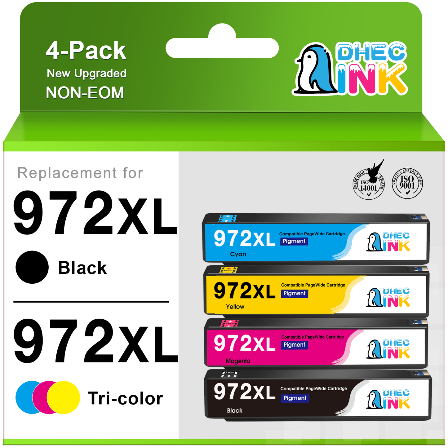 972X Ink Cartridge for HP 972X 972A 972 Ink for HP PageWide Pro MFP 477dw 452dw 552dw 577dw Printer (Black/Cyan/Magent/Yellow, 4-Pack)