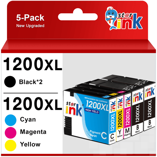 1200XL 1200 Ink cartridges for Canon PGI-1200XL PGI-1200 XL Compatible for Canon MAXIFY MB2320 MB2020 MB2720 MB2120 MB2050 Printer (2 Black, Cyan, Magenta, Yellow, 5-Pack)