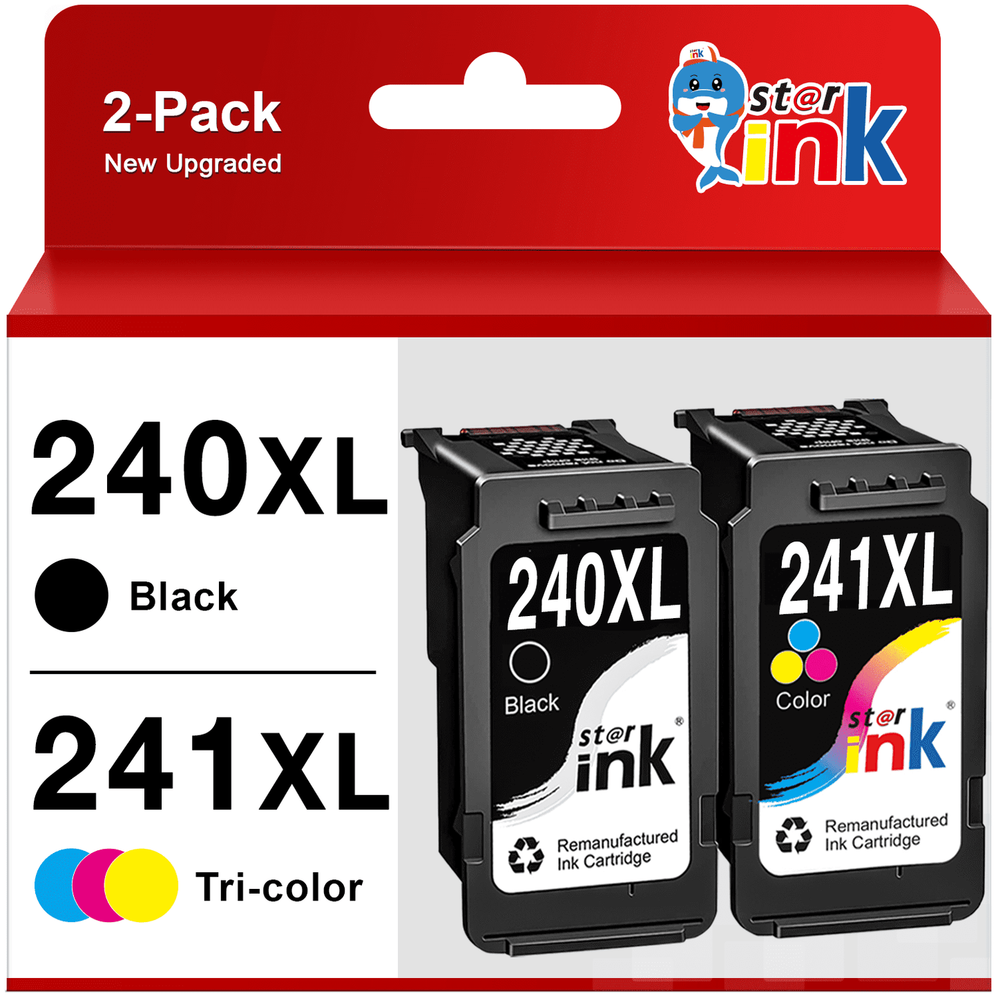 240XL Ink Cartridgess for Canon 240XL and 241XL for Canon Ink 240 and 241 for Pixma MG3620 MG3220 MG2220 TS5120 MX472 MX452 Printer (Black, Tri-color)