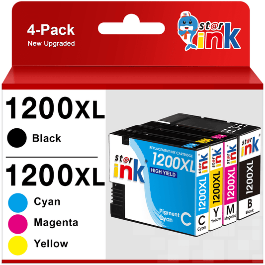1200XL 1200 Ink cartridges for Canon PGI-1200XL PGI-1200 XL for Canon MAXIFY MB2320 MB2020 MB2720 MB2120 MB2050 Printer (Black, Cyan, Magenta, Yellow, 4-Pack)