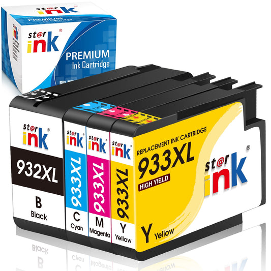 932XL 933XL Ink Cartridge for HP 932 933 XL Ink Cartridge Combo Pack for HP Officejet 6600 6700 7612 7510 Printer（Black,Cyan,Magenta,Yellow, 4-Pack)