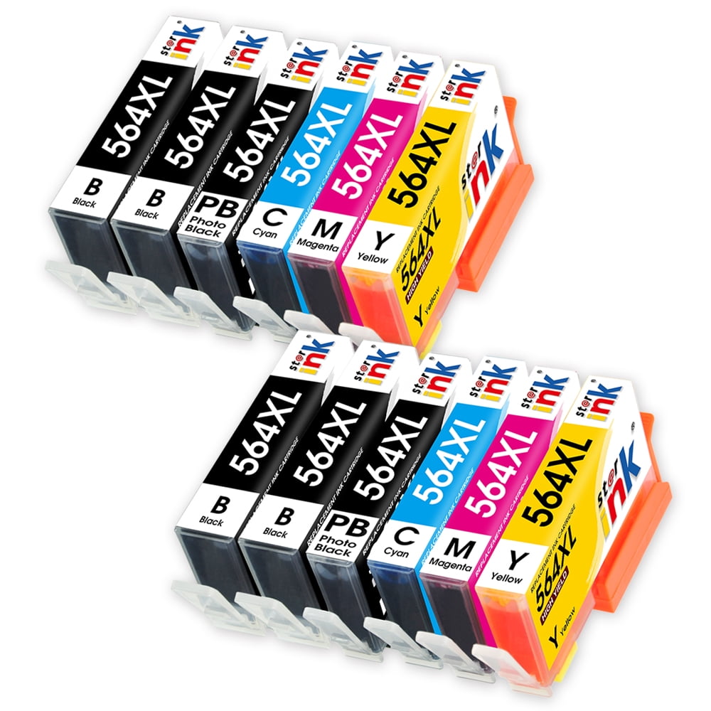 564XL Ink Replacement for HP 564XL 564 XL Ink Cartridge Combo Pack for Photosmart 5510 6520 5520 6510 Deskjet 3520 3522  Printer (4 Black, 2 Photo Black, 2 Cyan, 2 Magenta, 2 Yellow, 12 Pack)