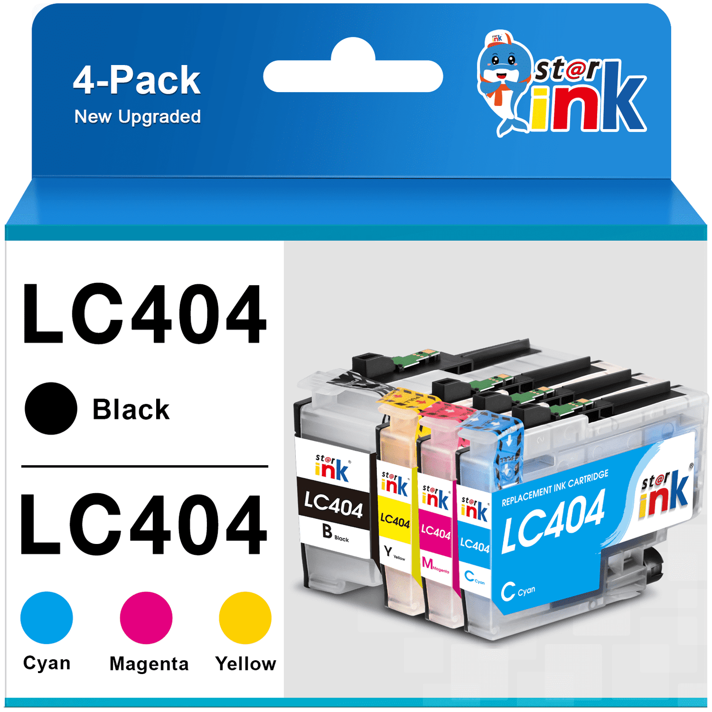 LC404 Ink Cartridges for Brother LC404 LC-404 for Brother MFC-J1205W MFC-J1215W MFC-J1205W XL Printer (Black Cyan Magenta Yellow, 4 Pack)